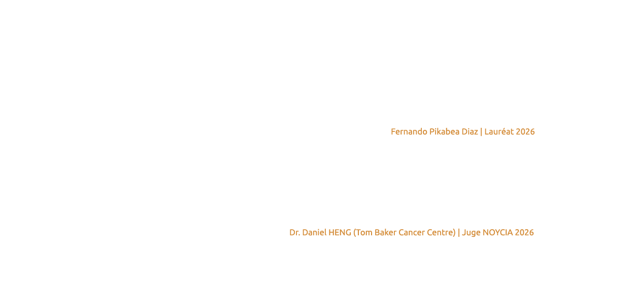 NOYCIA reconnaît et inspire depuis plus de vingt ans les jeunes chercheurs canadiens en oncologie à l’ASCO. Merci de promouvoir l’excellence en recherche auprès de la prochaine génération de leaders du monde universitaire.